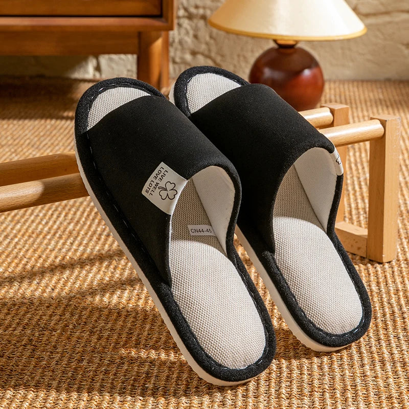 Zapatillas Casa Hombre Lino - Pantuflas Interior Antideslizantes Primavera Verano