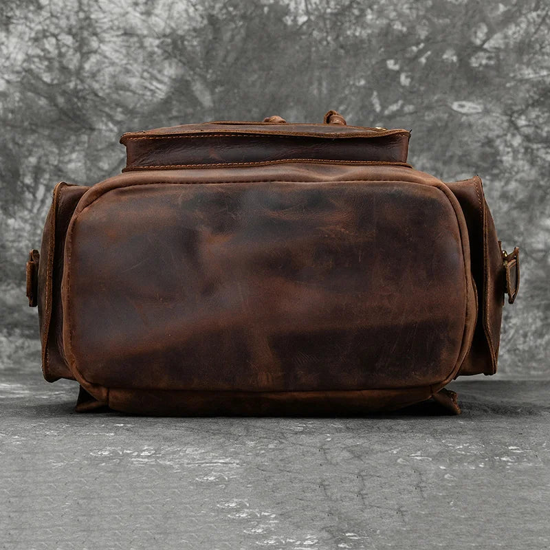Mochila Cuero Genuino Hombre 2025 - Laptop 17 Pulgadas Viaje Daypack Grande