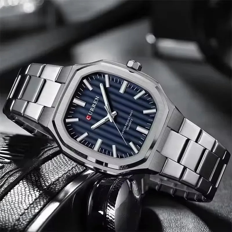 Reloj CURREN 8458 para Hombre - Cuarzo Business Resistente al Agua con Correa de Acero