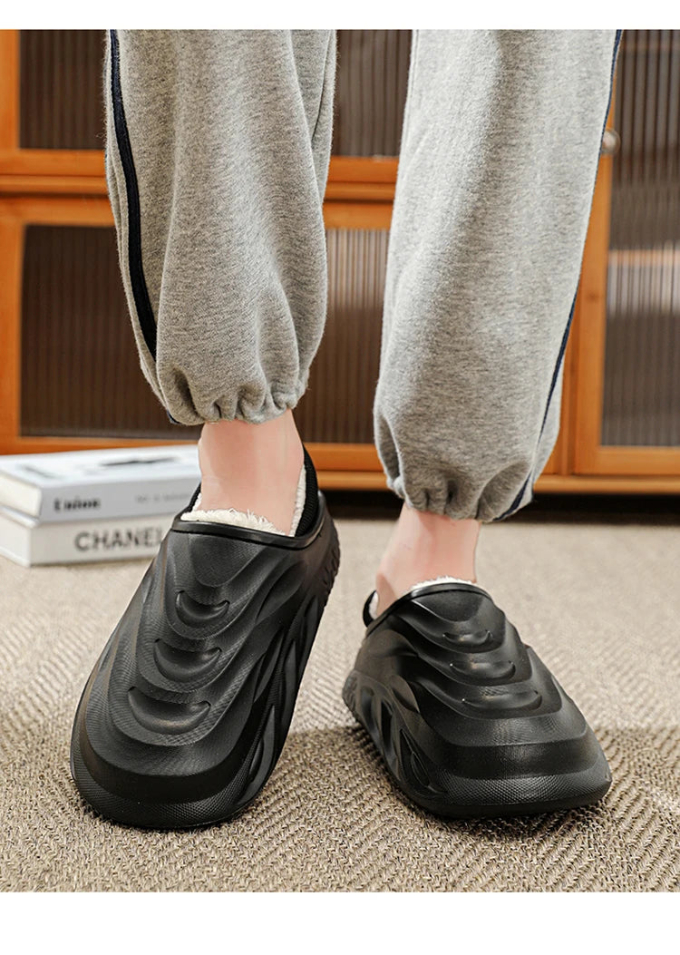 Pantuflas Casa Hombre Forro Polar - Invierno Cálidas Antideslizantes Impermeables