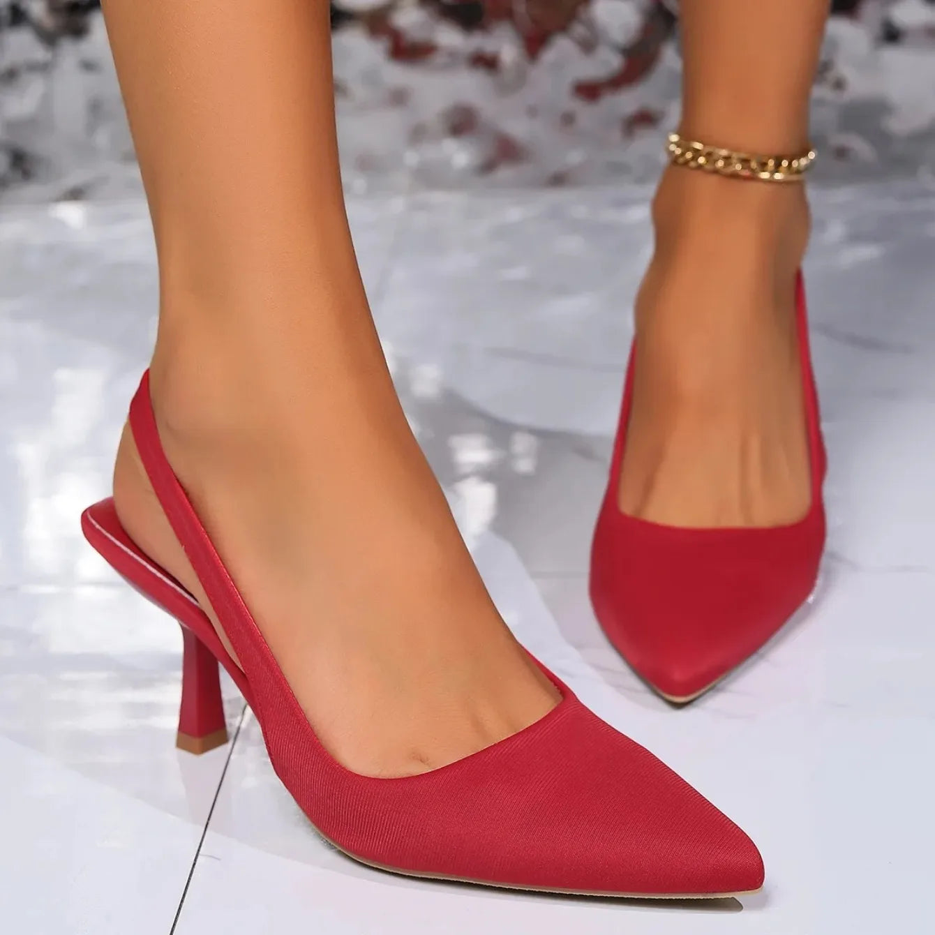 Sandalias Tacón Medio Mujer 2024 - Zapatos Elegantes Punta Cerrada Fashion