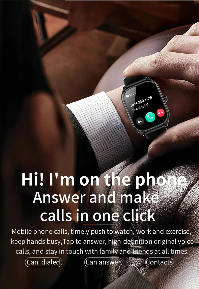 Smartwatch Hombre 2.01'' AMOLED Pantalla Curva - IP68 Bluetooth 5.3 Llamadas Asistente IA Fitness