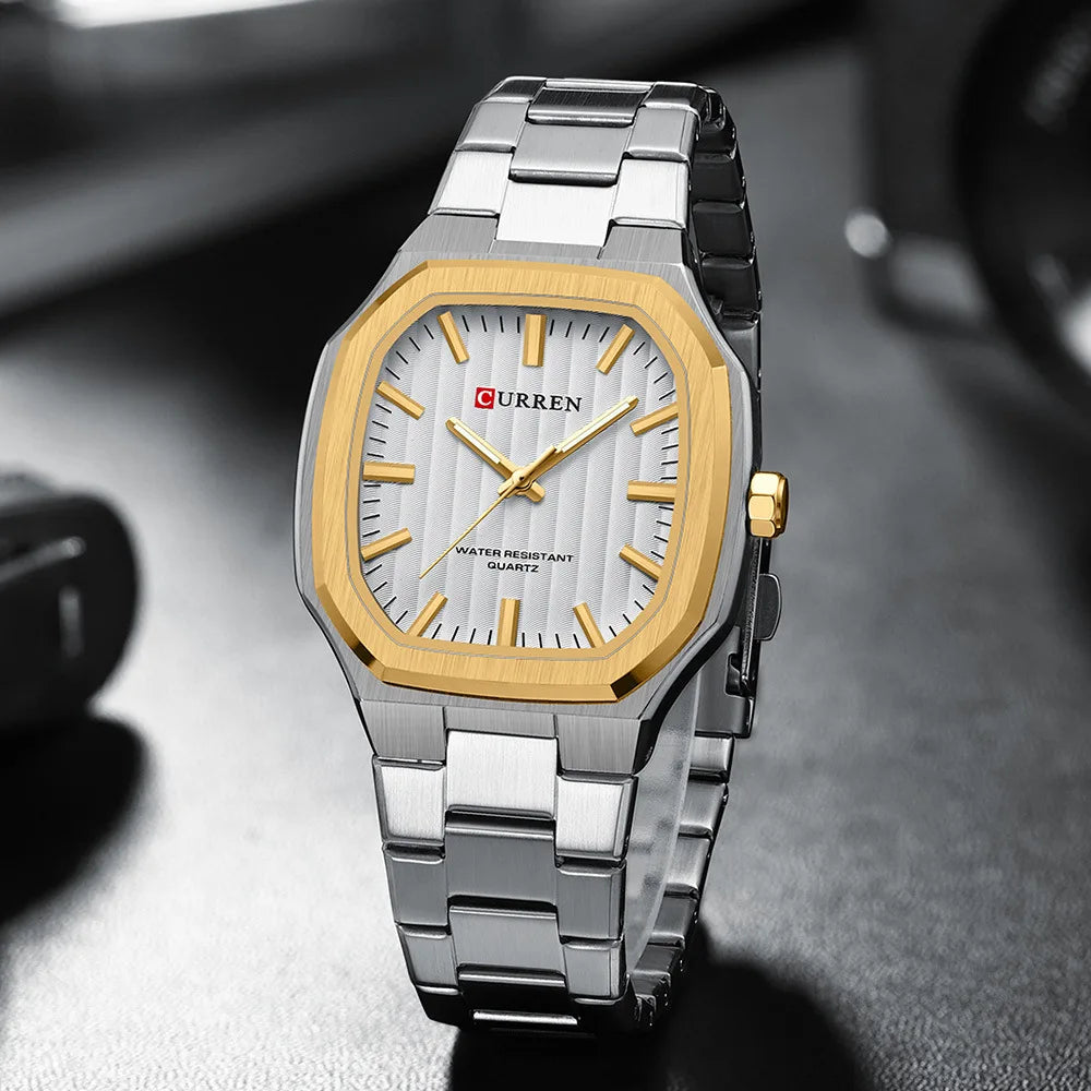 Reloj CURREN 8458 para Hombre - Cuarzo Business Resistente al Agua con Correa de Acero