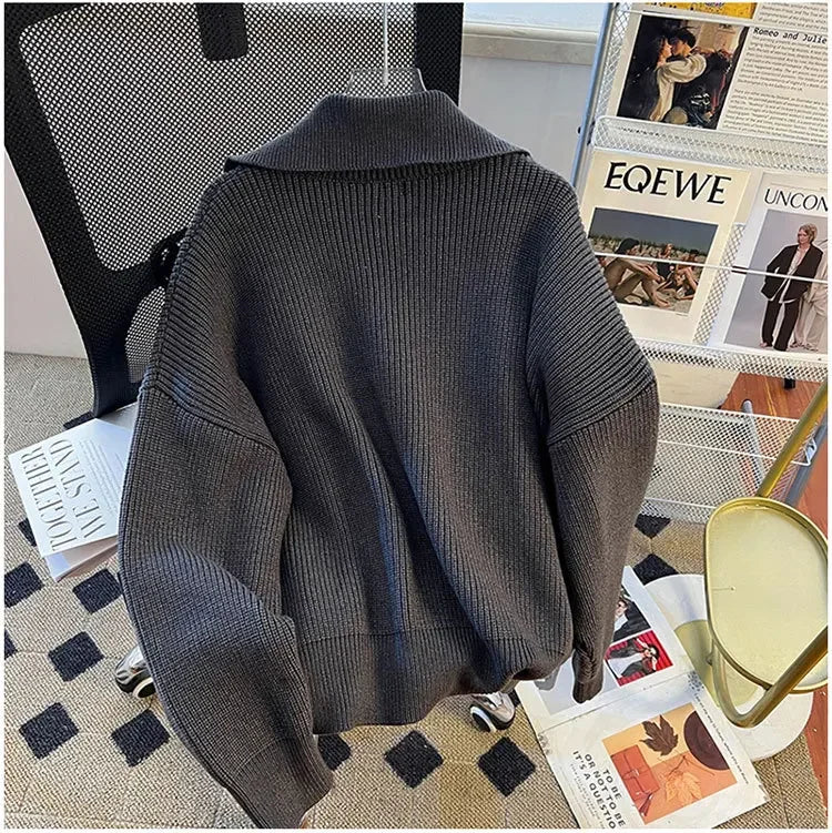 Cárdigan Hombre Punto Grueso - Chaqueta Cremallera Otoño Invierno Casual