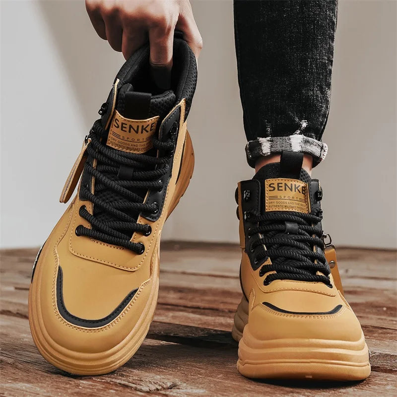 Botas Hombre Tobillo Invierno - Casual Cowboy Combat Tactical Motocicleta Cuero Chelsea Trabajo Outdoor Senderismo Luxury Designer