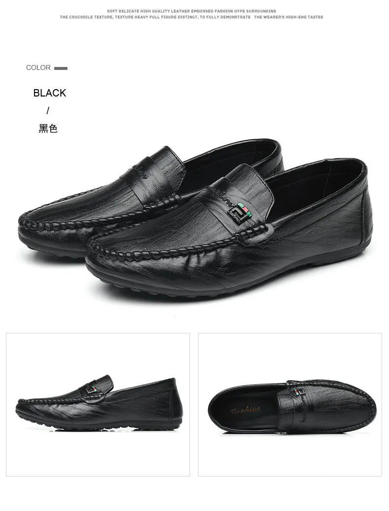 Mocasines Hombre Blancos Cuero - Vestir Casual Slip-On Primavera Otoño Designer