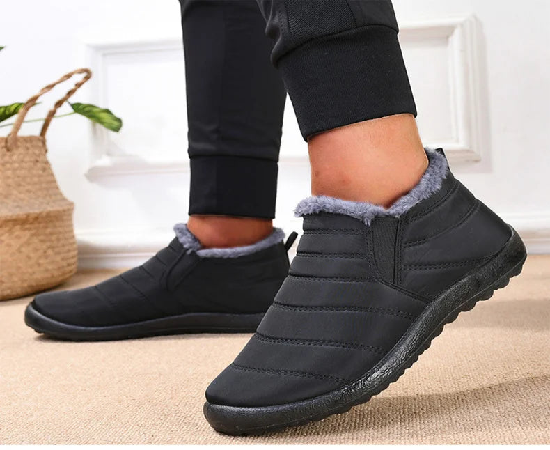 Botas Hombre Invierno 2025 - Botines Nieve Cálidos Forro Pelo Slip On