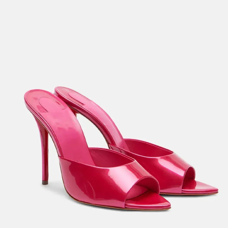 Sandalias Romanas Mujer Punta Pointed - Zapatos Tacón 10.5cm Metal Sexy Outdoor