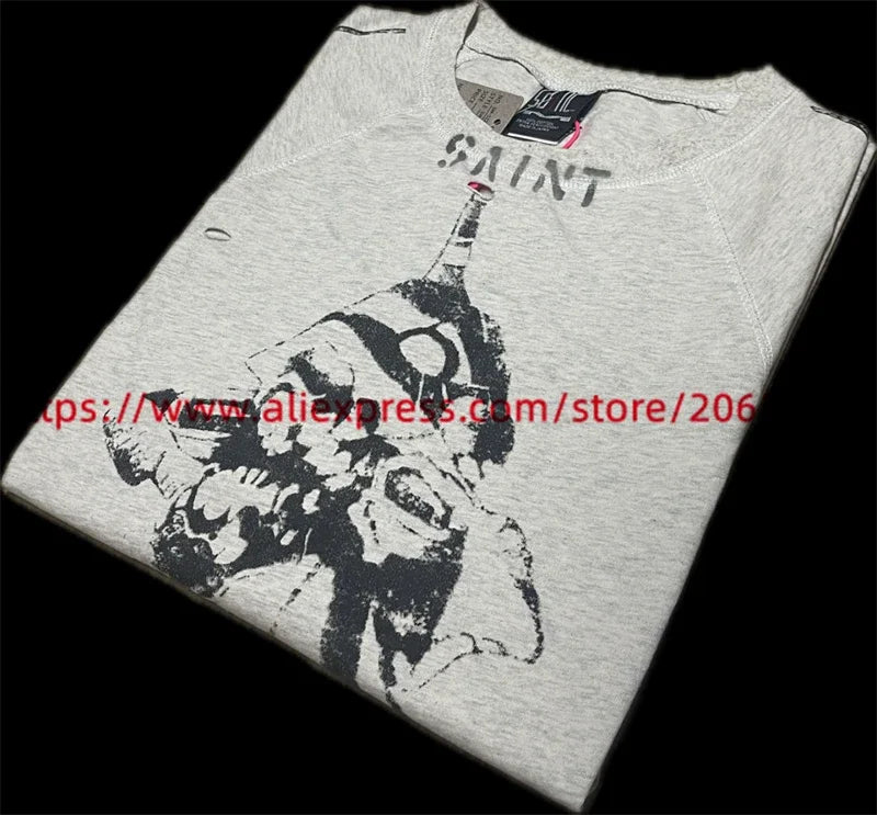Camiseta Graffiti Saint Retro - Hombre Mujer Vintage Washed
