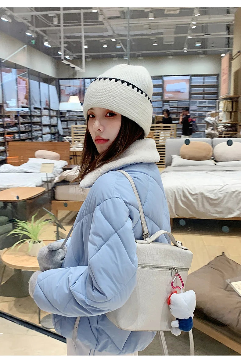 Chaqueta Algodón Mujer Tendencia - Chaqueta Estilo Chino Cuello Lana 2025