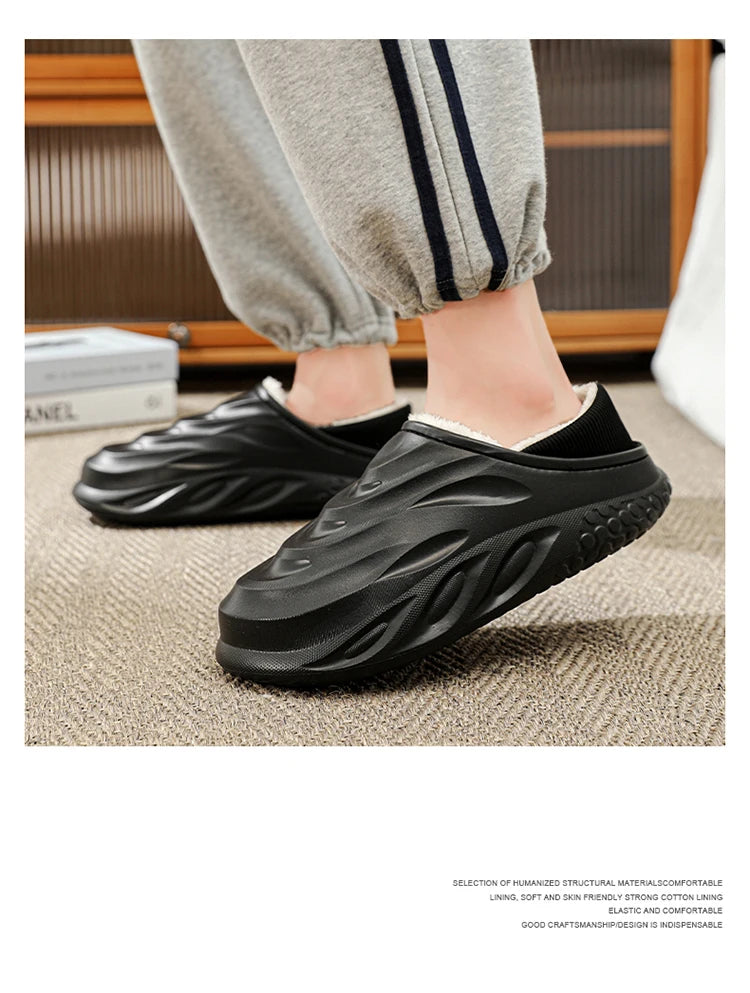 Pantuflas Casa Hombre Forro Polar - Invierno Cálidas Antideslizantes Impermeables