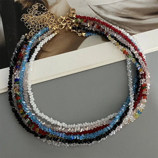 Collar Choker Cristales Irregulares Mujer - Cuentas Triangulares Trendy