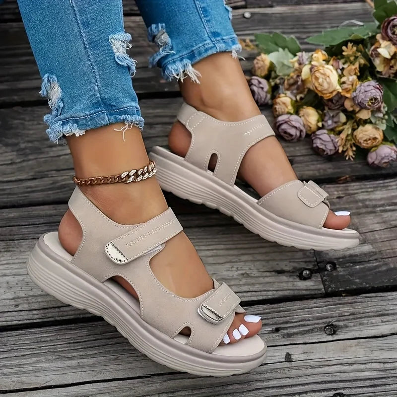 Sandalias Cuña Mujer Verano 2025 - Zapatos Playa Plataforma Antideslizantes Talla Grande