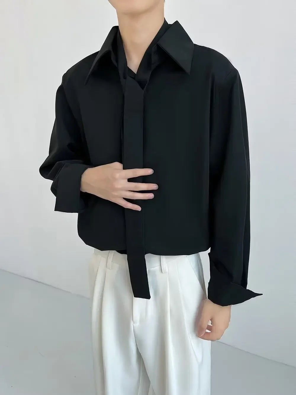 Camisa Hombre Casual Suelta Otoño - Manga Larga Trendy Brands Ins Joven