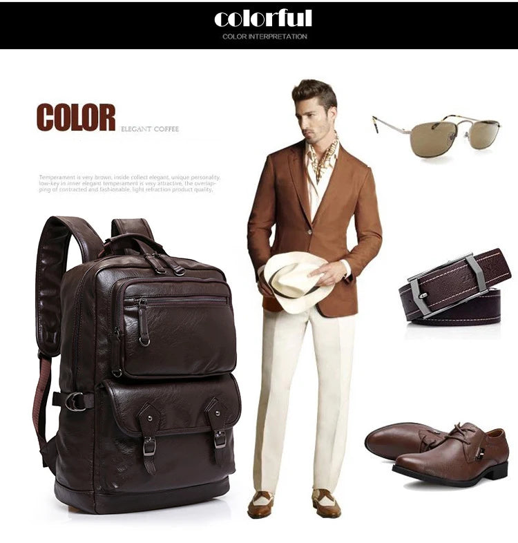 Mochila Cuero 2023 Alta Calidad Fashion - Estudiante Business Portátil Escolar Coreana