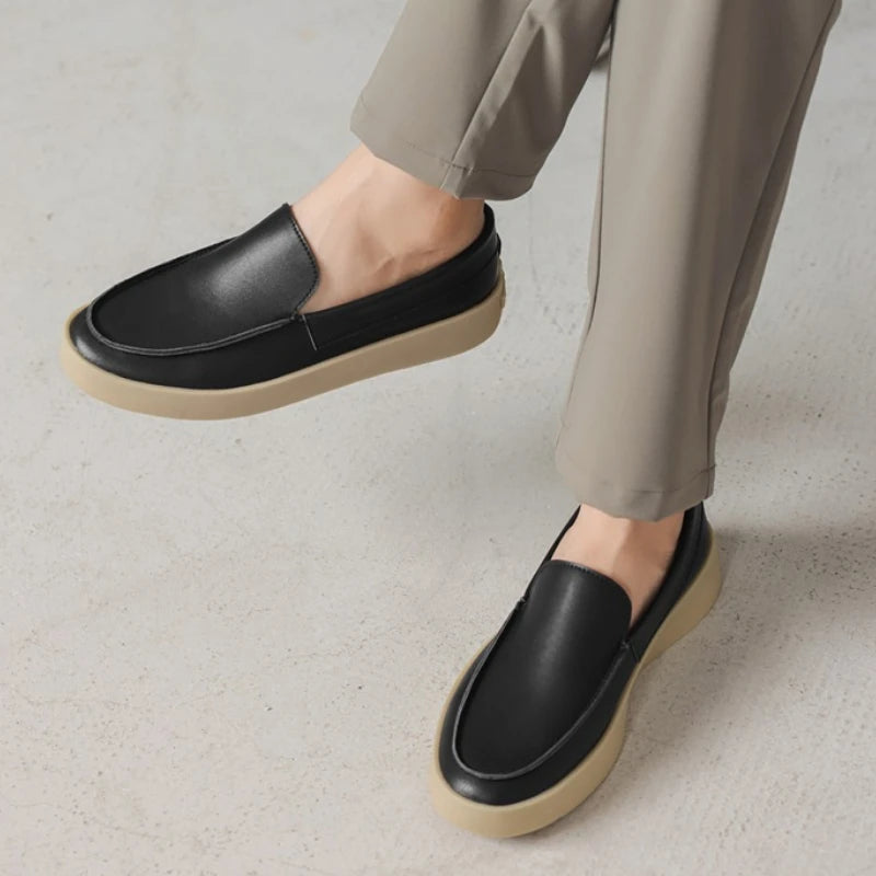 Zapatos Cuero Hombre Formales - Oxford Walking Ligeros Cómodos Suela Plana Fashion