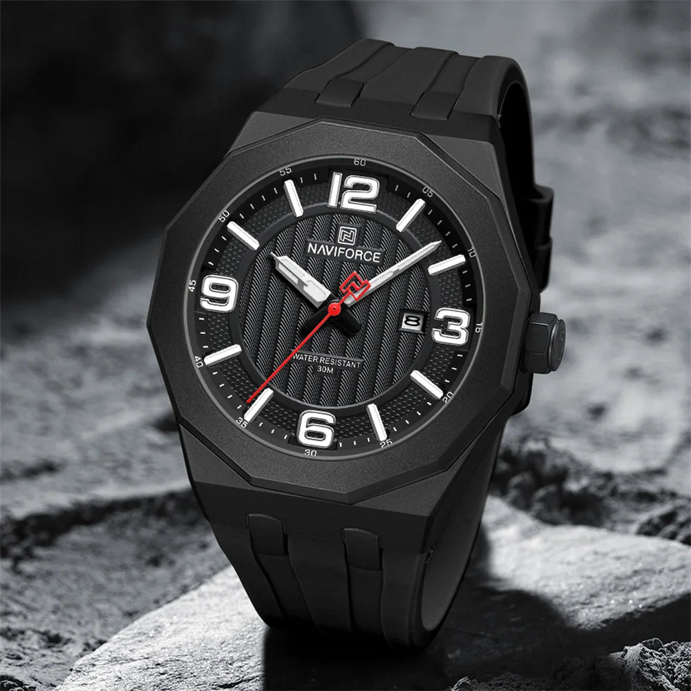 Reloj NAVIFORCE 8079 para Hombre - Cuarzo Fashion Resistente al Agua con Correa de Silicona