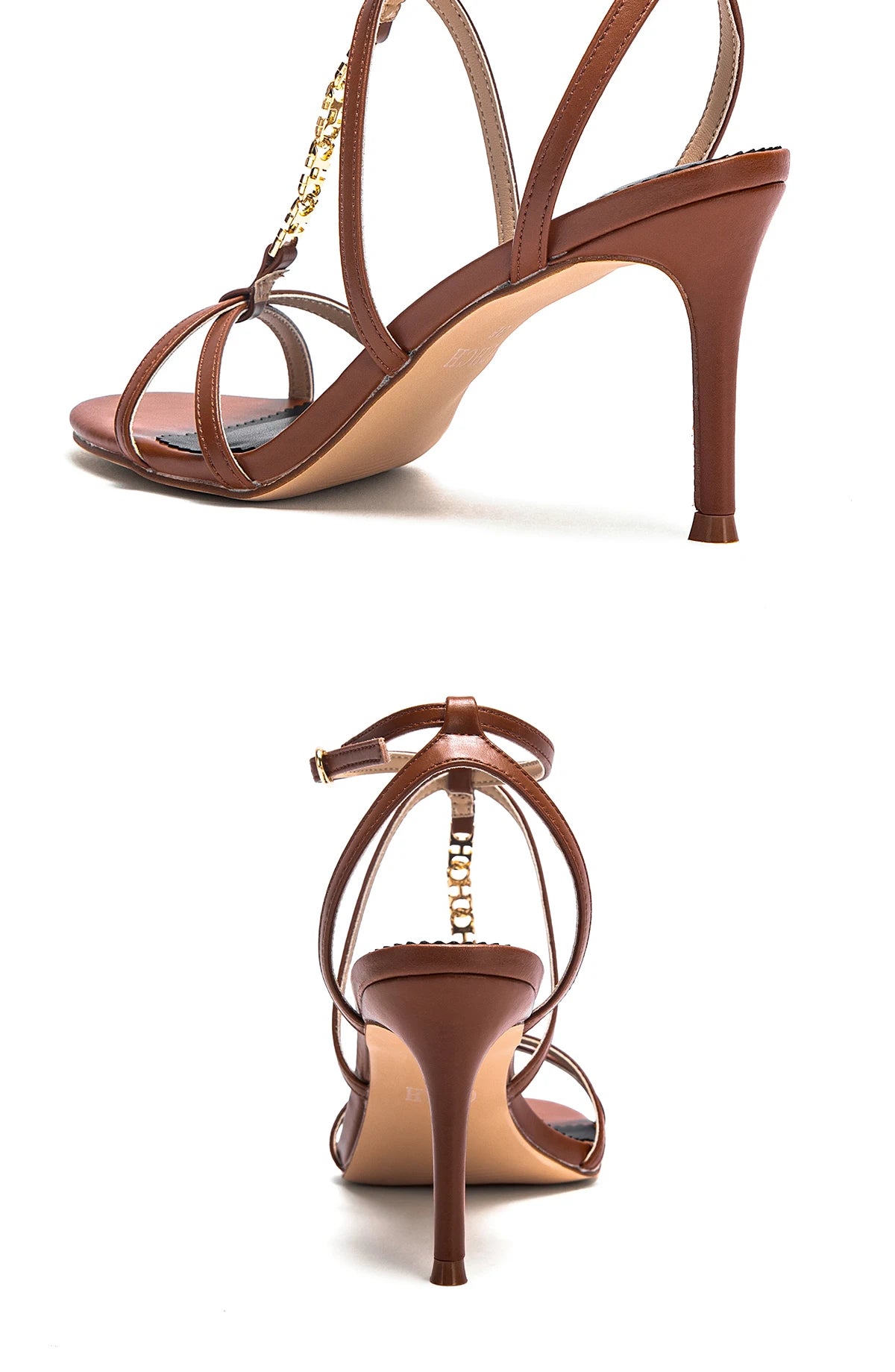 Sandalias Tacón Mujer Tiras CHCH - Zapatos Cordones Punta Cuadrada Fiesta