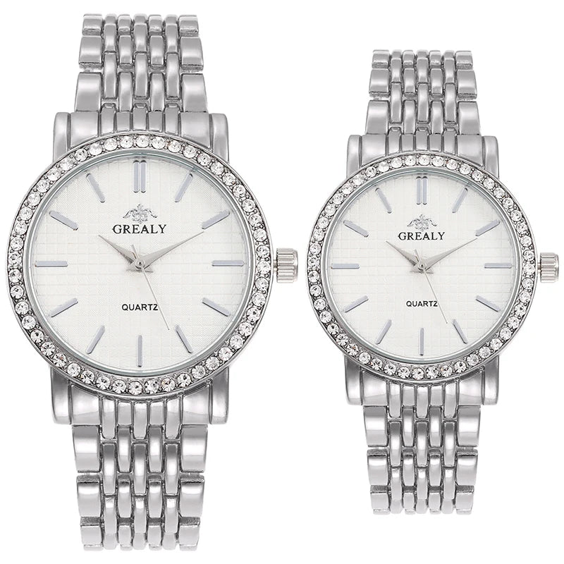 Reloj Pulsera Mujer Diamantes - Números Romanos Acero Pareja