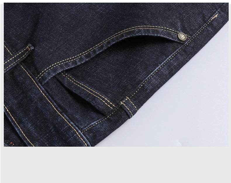 Vaqueros Hombre Business Stretch Slim - Jeans Casuales Clásicos Negro Azul