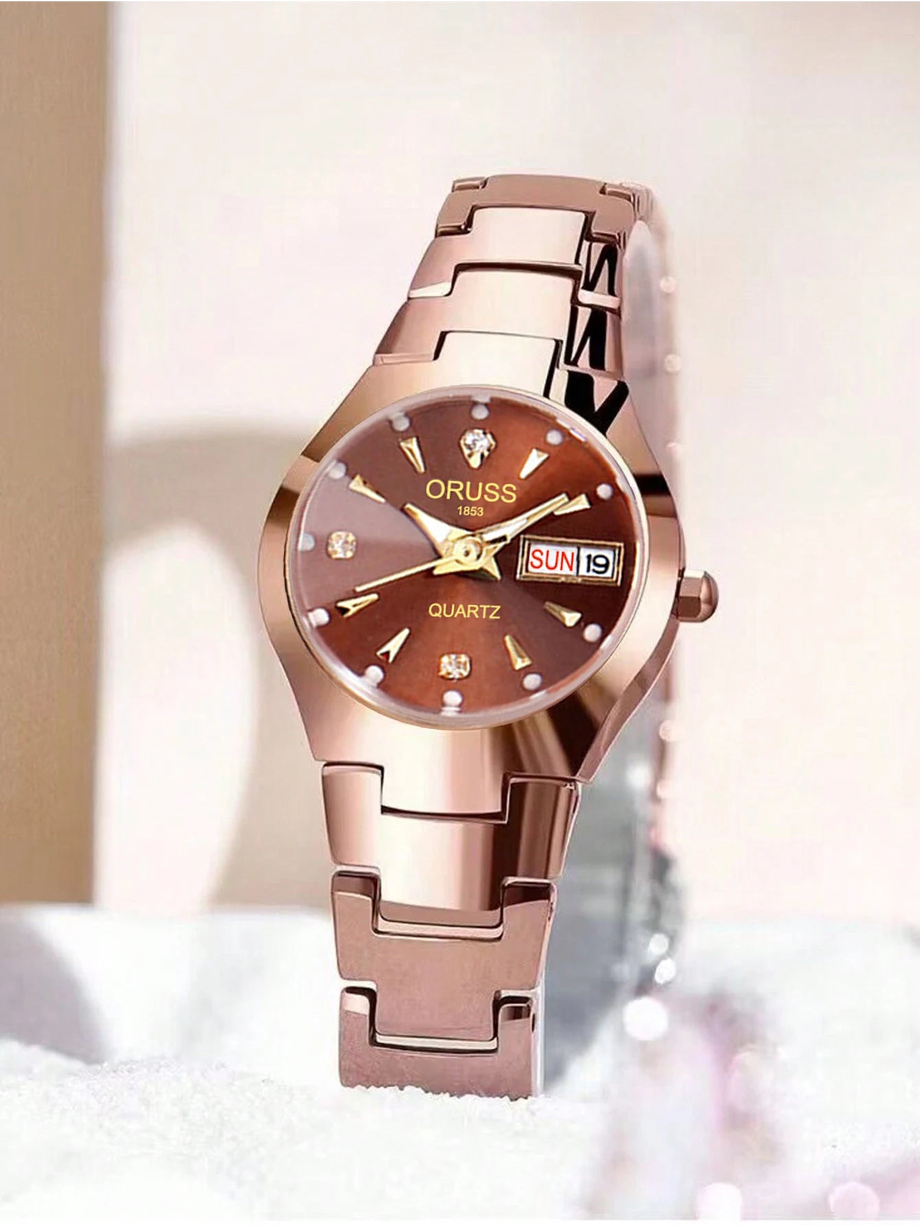 Reloj ORUSS para Pareja - Cuarzo Luxury Acero Inoxidable Resistente al Agua