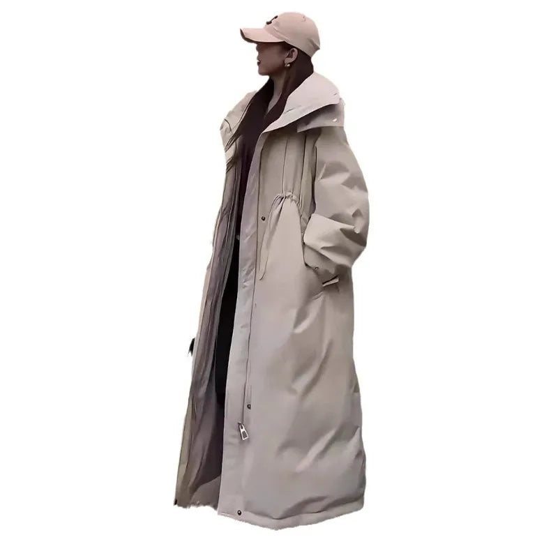 Abrigo Plumón Mujer Capucha - Abrigo Trench Medio Largo Pato Invierno