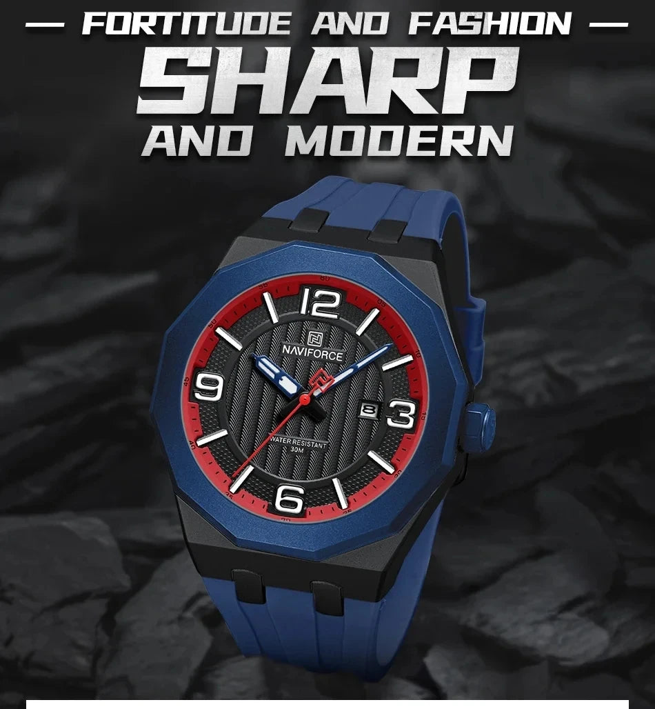 Reloj NAVIFORCE 8079 para Hombre - Cuarzo Fashion Resistente al Agua con Correa de Silicona