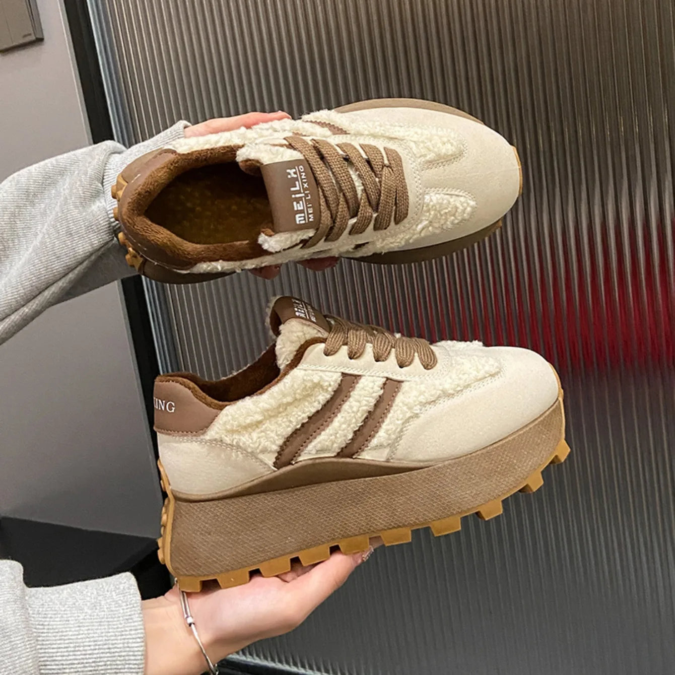 Zapatillas Mujer Invierno Deportivas - Suela Gruesa Cálidas Casual