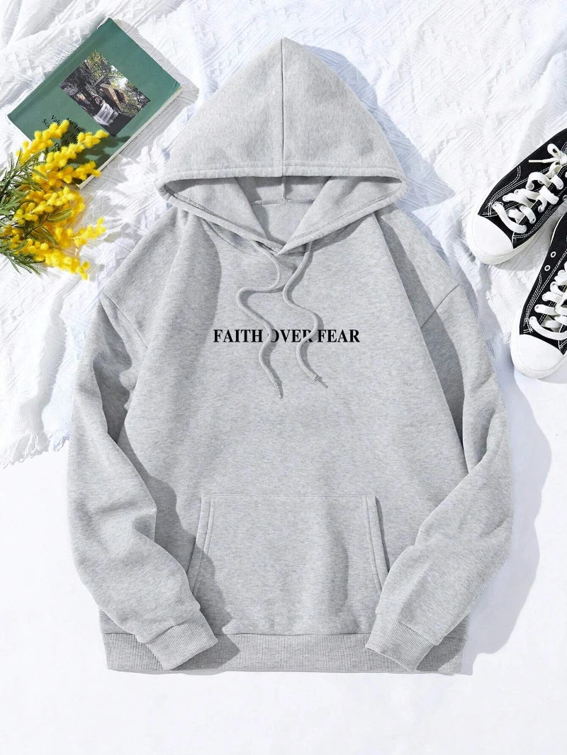 Sudadera Mujer Capucha Casual - Hoodie Letras Bolsillos Otoño Streetwear