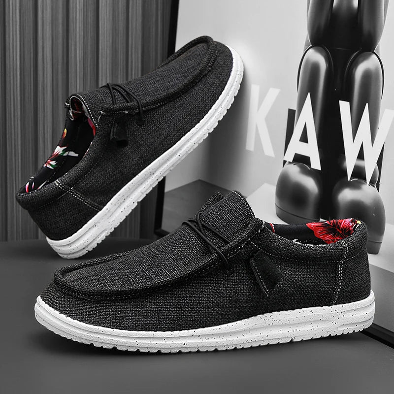 Zapatos Hombre Casual Transpirables - Ligeros Slip-On Planos Simples Cómodos Color Sólido Suela Suave Loafers