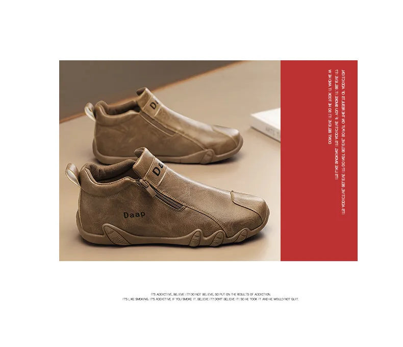 Botines Hombre Casual 2024 - Botas Tobillo Lujo Slip-On Ligeras Outdoor High Top