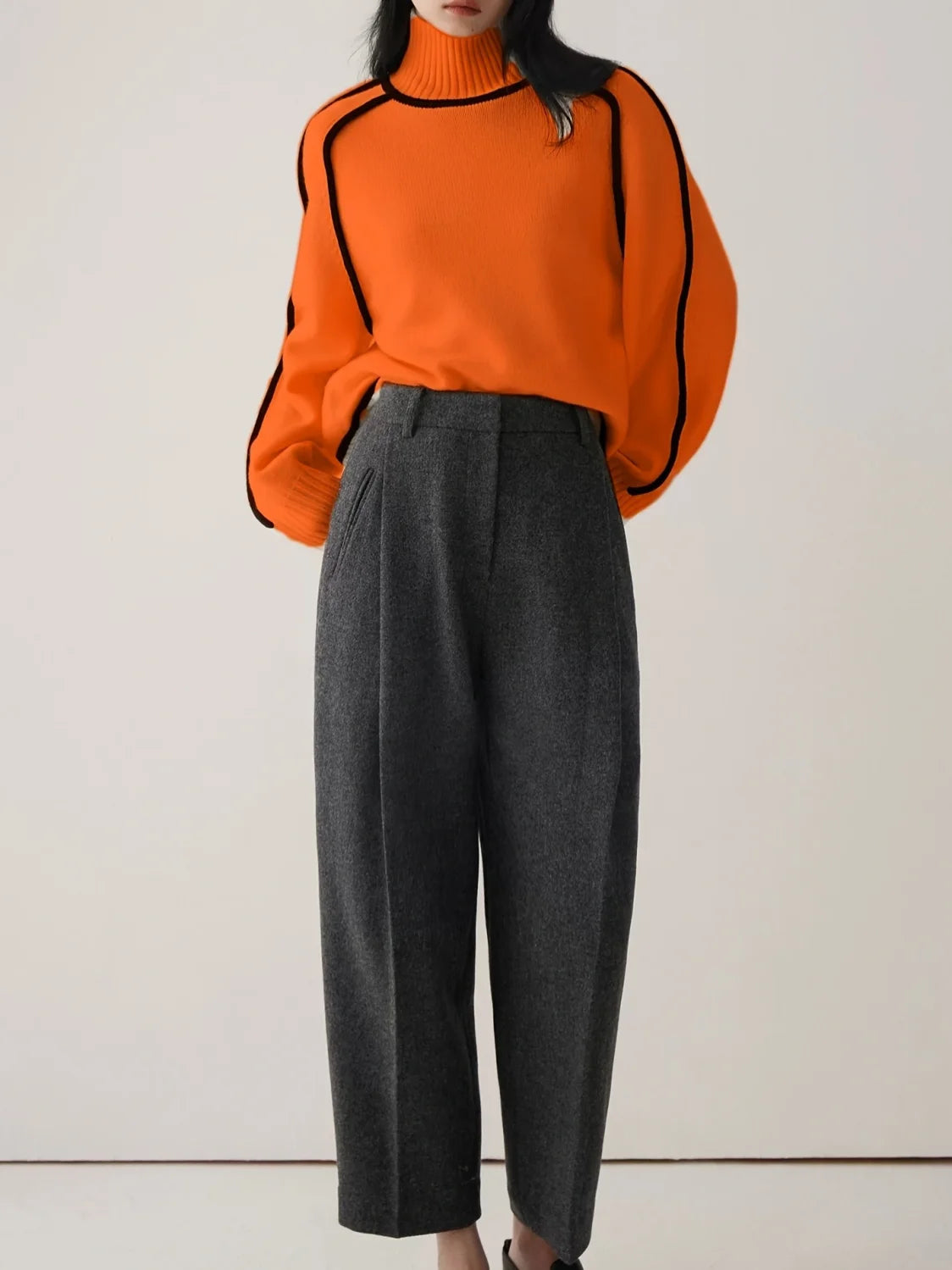 Suéter Mujer Cuello Alto Patchwork - Jersey Holgado Invierno