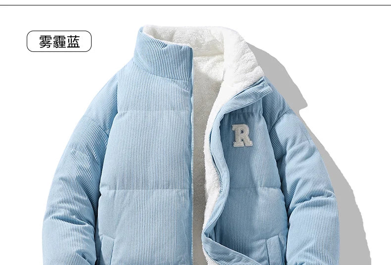 Chaqueta Hombre Invierno Pana Cordero - Parka Denim Outdoor Cálida Holgada