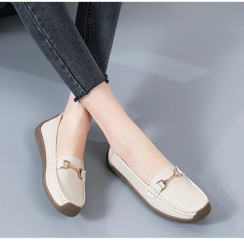 Zapatos Piel Mujer Moccasins - Loafers Designer Slip-On Planos Talla Grande