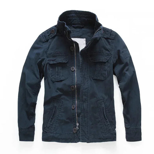 Chaqueta Hombre Denim Cargo M65 - Multi-Bolsillos Outdoor Casual Militar