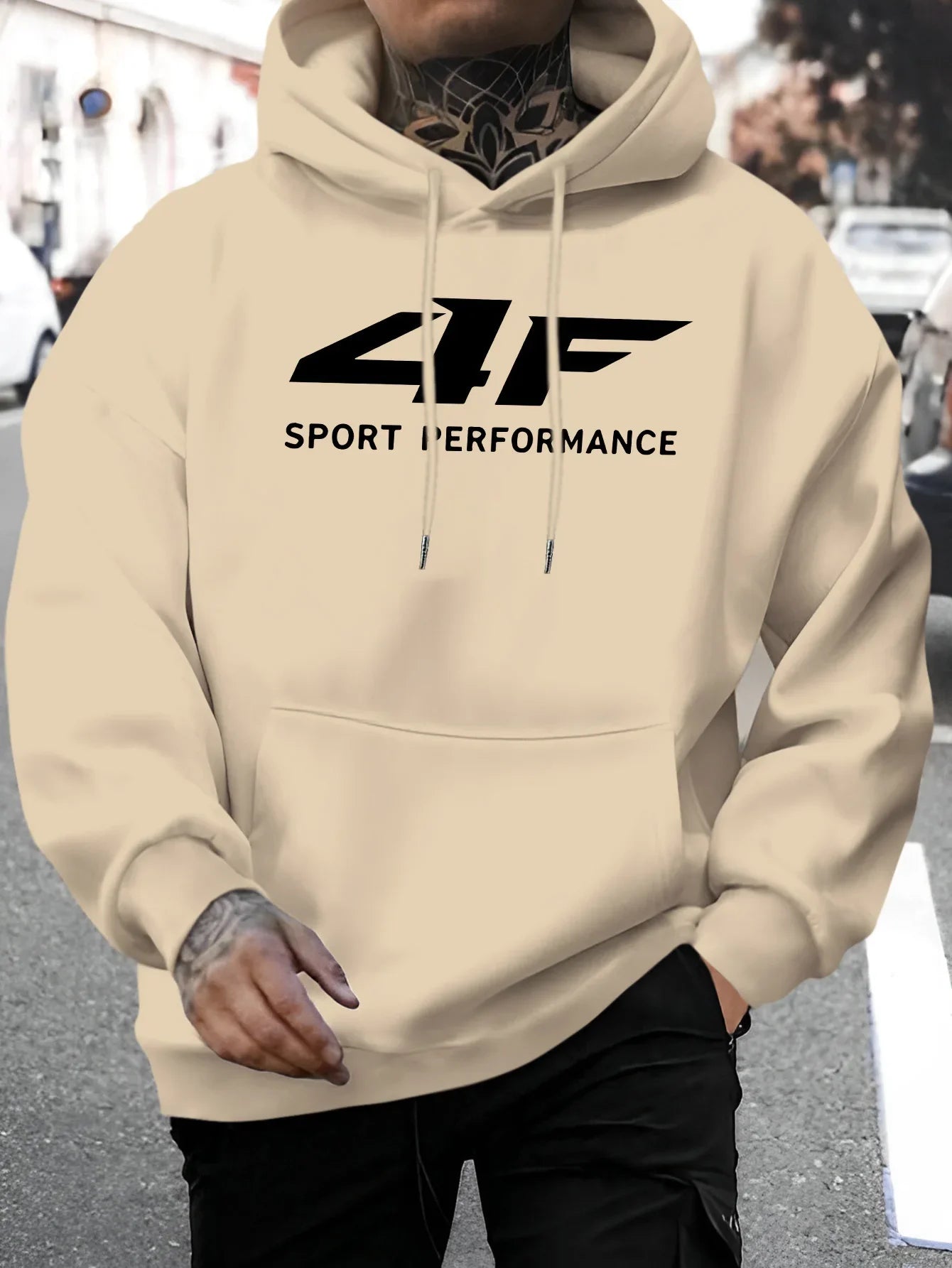 Sudadera Hombre Otoño Invierno 4F - Hoodie Urbano Estampado Casual