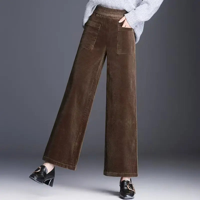 Pantalón Pana Pierna Ancha Mujer - Pantalón Palazzo Otoño 2019