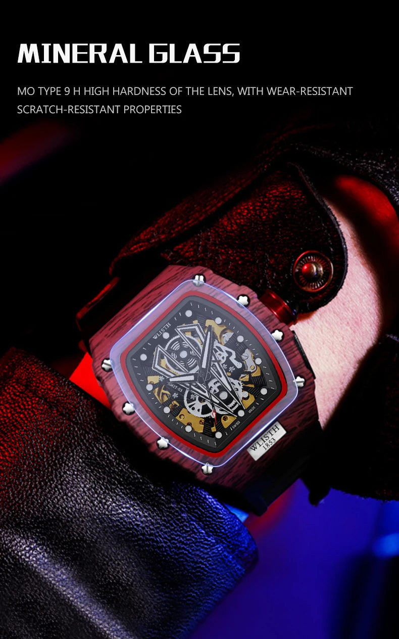 Reloj Mecánico Automático Barrel Type - Resistente al Agua Luminoso Business