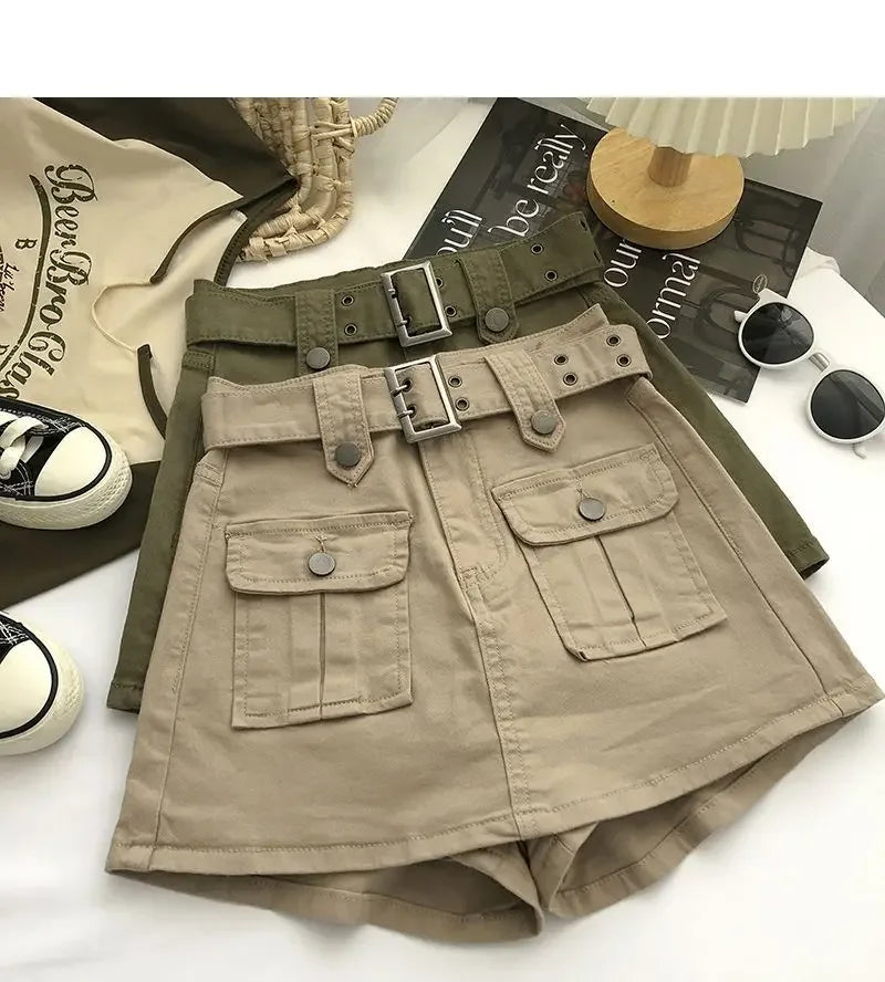 Falda Denim Mini Mujer Cargo - Falda Vaquera Bolsillos Cintura Alta 2025