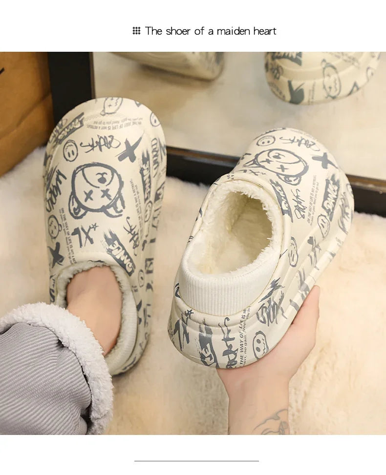 Pantuflas Hombre Invierno Algodón - Cálidas Antideslizantes Impermeables Talón