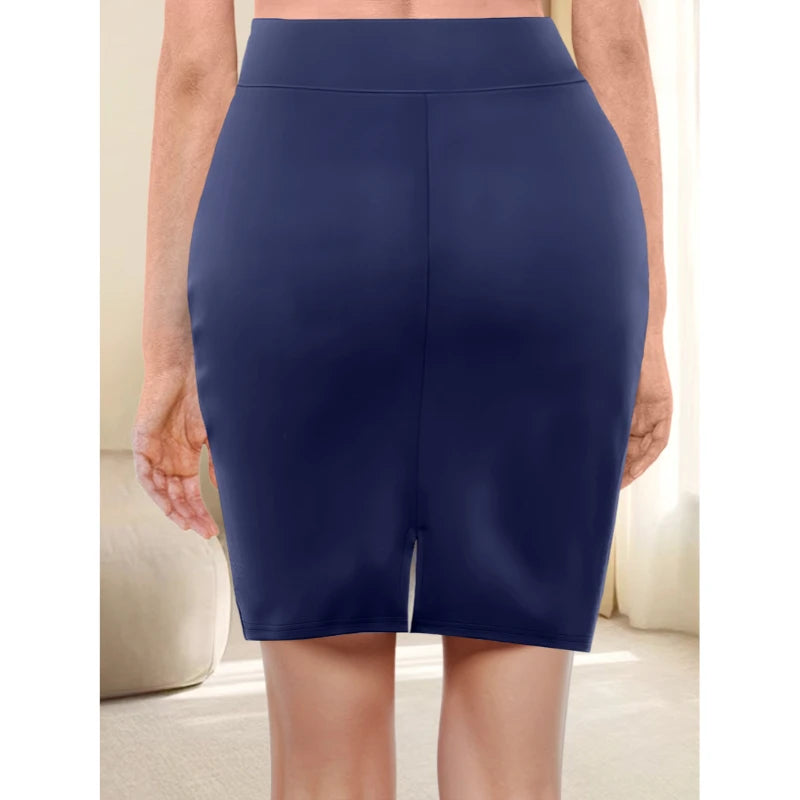 Falda Trabajo Mujer Bodycon - Falda Lápiz Cintura Alta Seda Leche Oficina