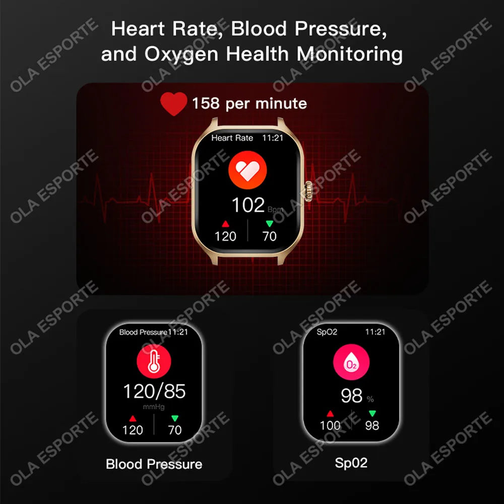 Smartwatch 2.01'' HD para Android iOS - Llamadas Bluetooth Deportivo Música