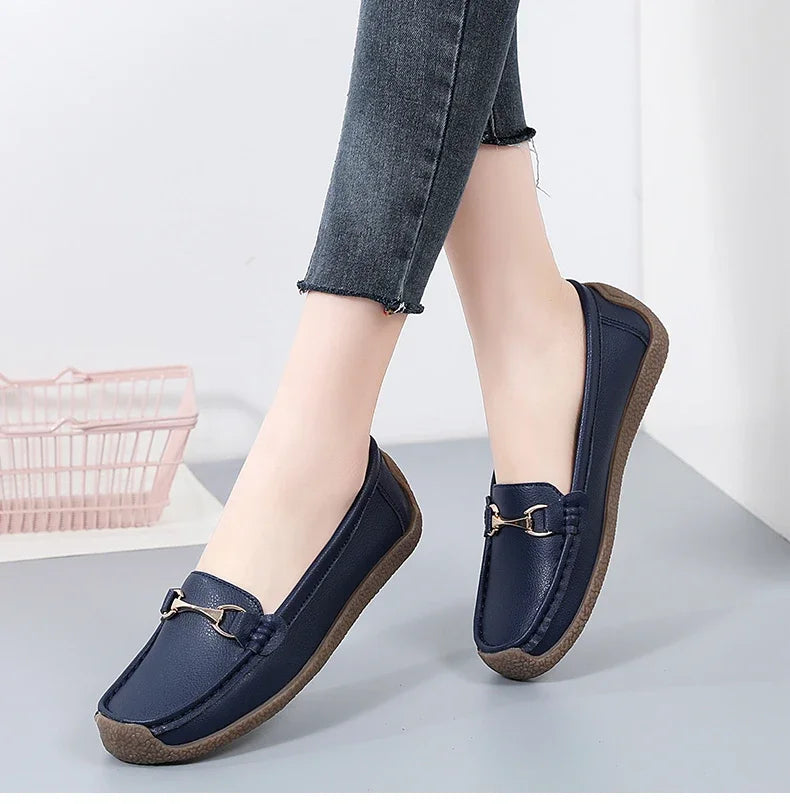 Zapatos Piel Mujer Moccasins - Loafers Designer Slip-On Planos Talla Grande