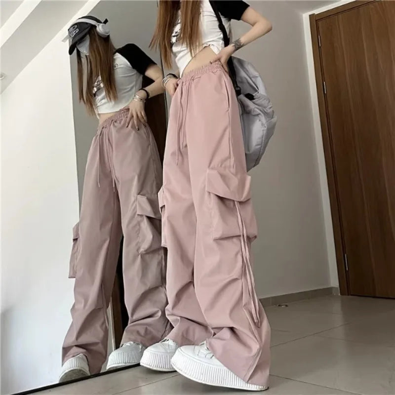 Pantalón Cargo Mujer Retro - Pantalón Streetwear Harajuku Cintura Alta