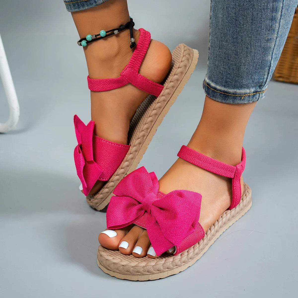 Sandalias Playa Mujer Ligeras Verano 2024 - Chanclas Planas Lazo Fashion