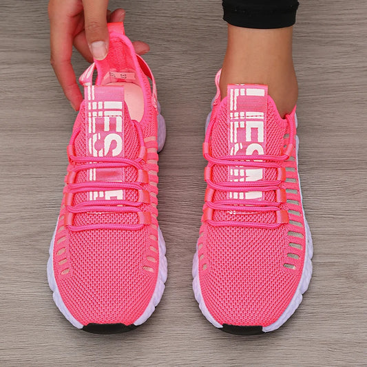 Sneakers Mesh Tejidos Mujer - Zapatillas Ligeras Transpirables Walking Planas