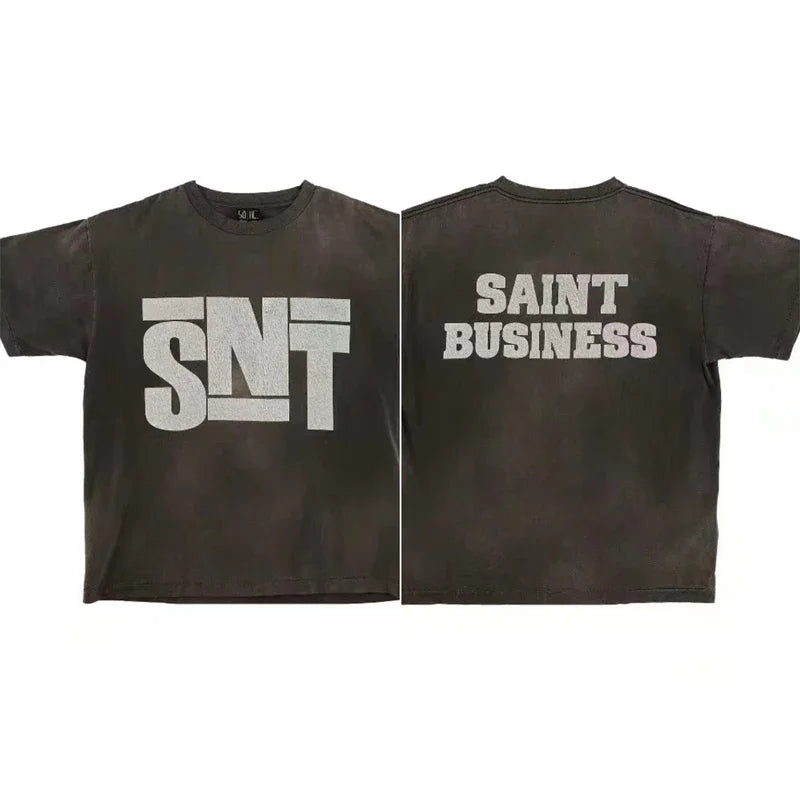Camiseta Graffiti Saint Retro - Hombre Mujer Vintage Washed