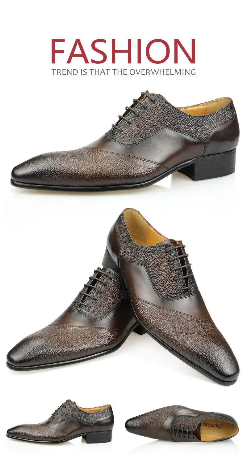 Zapatos Vestir Hombre Cuero Genuino - Oxford Formales Cap Toe Cómodos Clásicos Bota