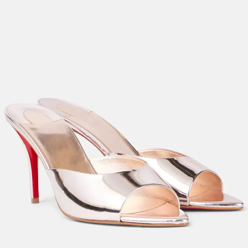 Sandalias Romanas Mujer Punta Pointed - Zapatos Tacón 10.5cm Metal Sexy Outdoor