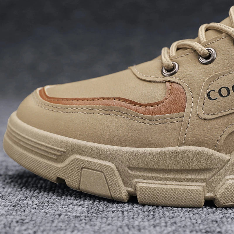 Botas Hombre Altas Plataforma - Casual Antideslizantes Cómodas Senderismo Outdoor Trabajo Cordones Tobillo